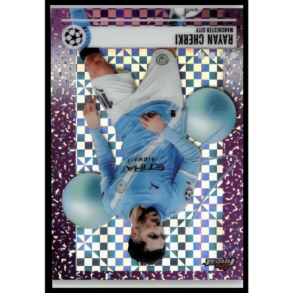 2025-26 Finest UEFA Rayan Cherki Purple Checkerboard Refractor #/99 Man City